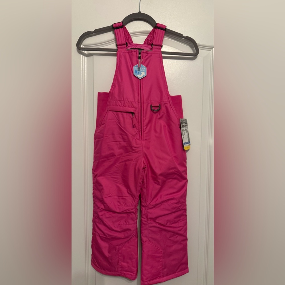 Vibrant Pink Kids Snow Overalls